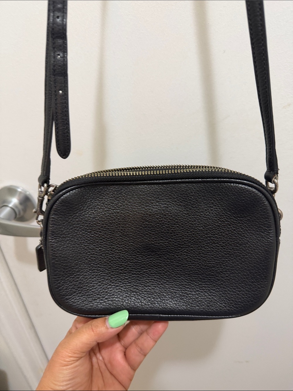 Coach Black Pebbled Leather Studded Crossbody Bag - Picture 11 of 11